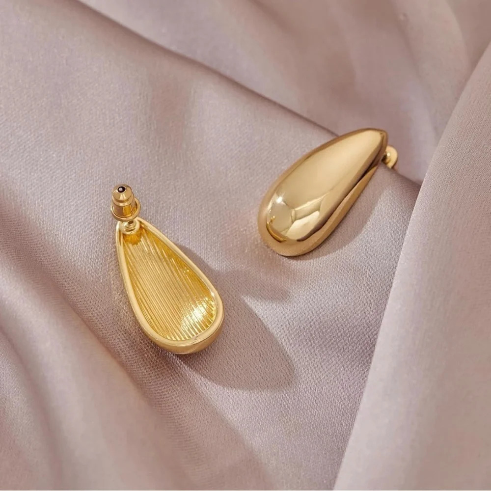 14K Gold Plated Chunky Waterdrop Earrings